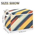 thumbnail image 5 of Yayeee Collapsible Cube Storage Bin with Lid Fabric Closet Decorative Basket with Handles, Retro Colorful Stripes, 5 of 7