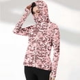 thumbnail image 2 of Htigea Womens Fishing Shirts with Thumb Holes UV Face Mask Hoodies Full-Zip UPF 50+ Sun Protection Athletic Jackets Pink S, 2 of 7