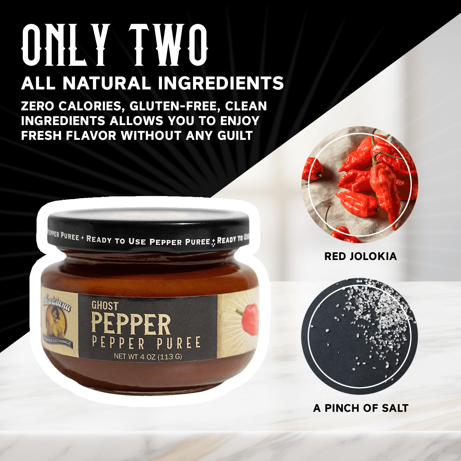 (2 pack) Louisiana Pepper Exchange 4oz Ghost Pepper Puree Sauce