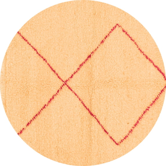 Ahgly Company Indoor Round Solid Orange Modern Area Rugs, 4' Round
