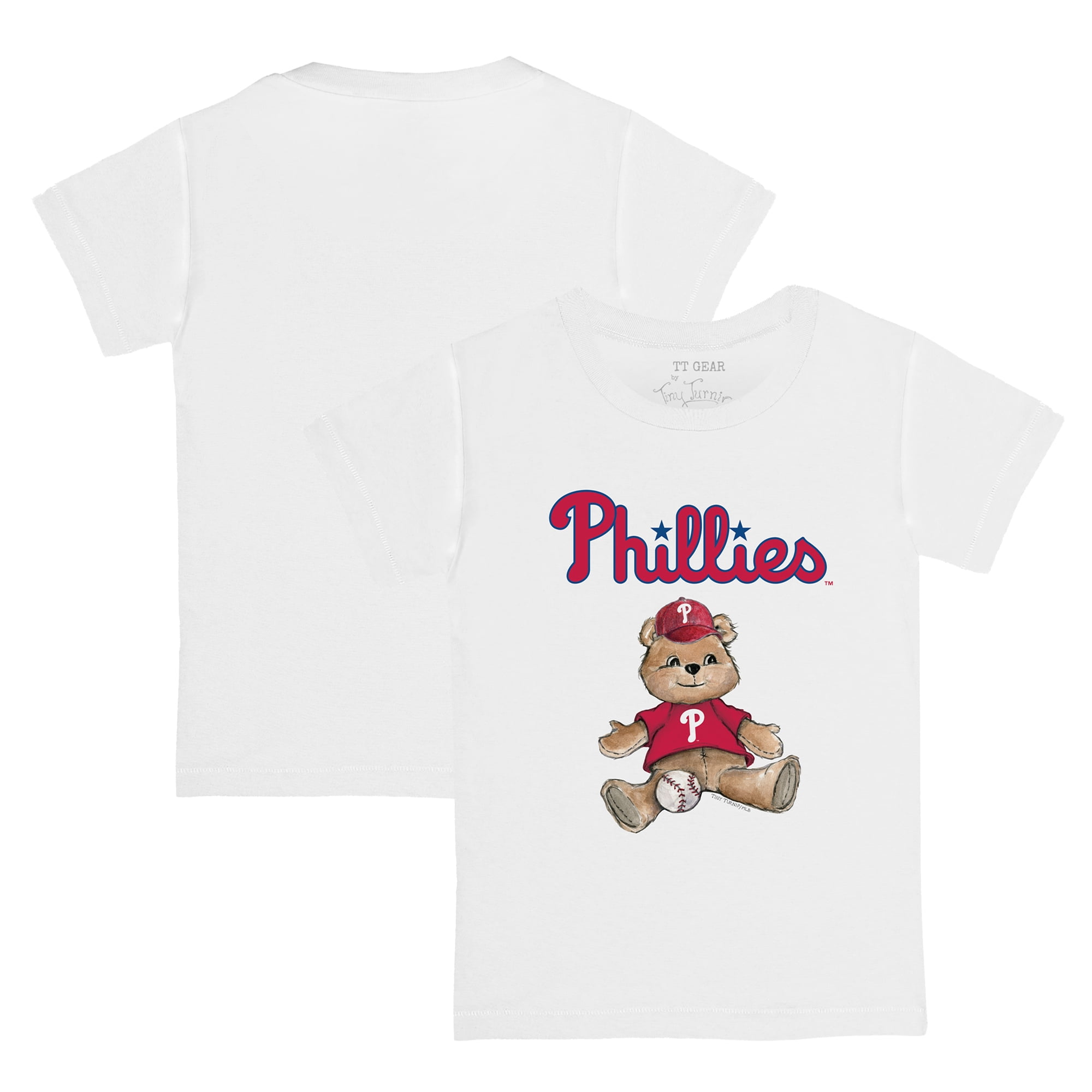Toddler Tiny Turnip White Philadelphia Phillies Teddy Boy TShirt