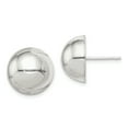 thumbnail image 1 of 925 Sterling Silver 14mm Button Stud Earrings Ball, 1 of 6