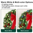 thumbnail image 2 of 24 inch Pre-Lit Artificial Christmas Wreath,Color Change LED, Decorated with Pine Cones, Berry Clusters, Frosted Branches, 2 of 8