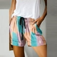 thumbnail image 2 of Iyufng Shorts for Women Plus Size Shorts,Womens Comfy Tie-Dye Shorts Drawstring Elastic Waist Pockets Casual Pants, 2 of 5