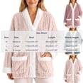 thumbnail image 4 of QATAINLAV Fleece Jacket for Women Sherpa Button Loungewear Long Sleeve Winter Warm Bed Coat with Pockets Beige L, 4 of 8