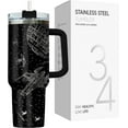 thumbnail image 2 of Movie Lover Tumbler 40oz - Film Fan Gift - Stainless Steel Insulated Cup with Handle & Straw - Funny Cinema Design, 2 of 6