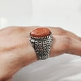 thumbnail image 3 of Natural Sunstone Mens Ring, Fire Sunstone Ring, Sunstone Ring, Silver Jewelry, 925 Silver Ring, Gift, Heavy Mens Ring, Arabic Design, Ottoman Style Ring, Christmas, Turkey Mens Signet Ring, 3 of 7