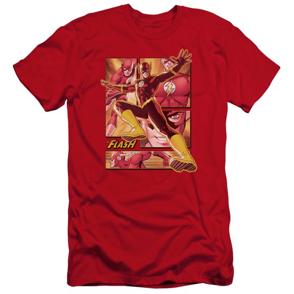 Jla - Flash - Premium Slim Fit Short Sleeve Shirt - Large