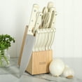 thumbnail image 3 of Martha Stewart Everyday Keswick 14-Piece Stainless Steel kitchen Knife Set with Wood Block, Cream, 3 of 14