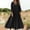 Black, variant on Womens Long Dresses Cotton Linen Maxi Dress V Neck Summer for Beach Vacation 3/4 Sleeve Sundress for Mujer Loose