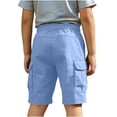 thumbnail image 7 of HAOTAGS Boys Cargo Shorts,Elastic Waist Utility Pocket Breathable Summer School Uniform Shorts Blue 11-12, 7 of 7