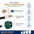 thumbnail image 5 of Flame King RV, Van, or Trailer Propane Hose, Propane Gas Hose Connector for 2-Stage Regulators, 12", 5 of 8