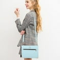 thumbnail image 3 of Case for iPad 10th Gen 10.9" 2022 (A2757, A2777, A2696), Folio Stand PU Leather Crossbody Strap Cover with Shoulder Strap, Multi-Card Slots Zipper Pocket Pen Slot Envelope Pocket Wallet Case, Blue, 3 of 12