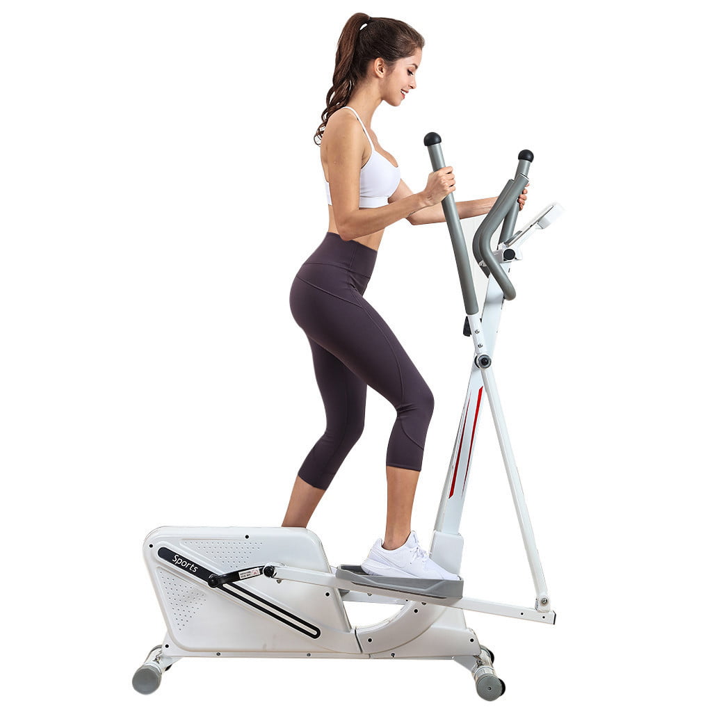 Elliptical Exercise Machine With Tablet Holder Large LCD Window Oversized Pedals 