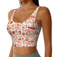 thumbnail image 2 of Goofa Firefighter Icons Printed Sports Bras for Women, High Impact Running Bra Workout Crop Tank Tops Longline Sports Bra Push up-Small, 2 of 9