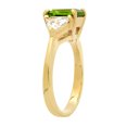 thumbnail image 2 of Gold Plated Emerald-Cut Chartreuse Green CZ Three-Stone Ring, Size 4.5, 2 of 7