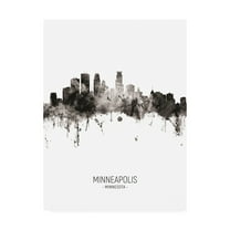 Trademark Fine Art 'Minneapolis Minnesota Skyline Portrait II' Canvas Art by Michael Tompsett