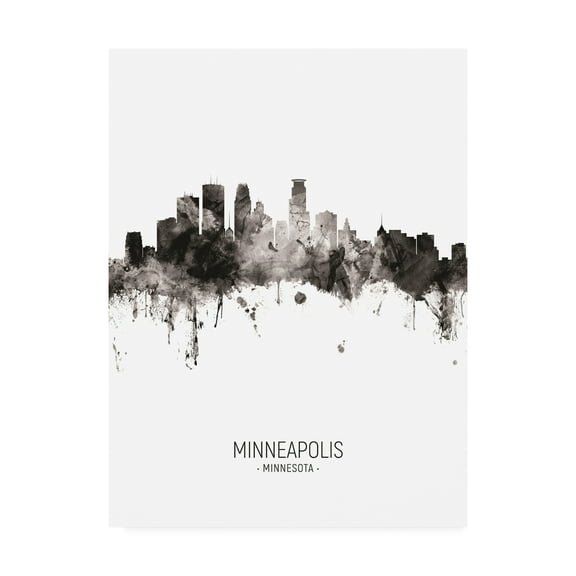 Trademark Fine Art 'Minneapolis Minnesota Skyline Portrait II' Canvas Art by Michael Tompsett