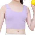 thumbnail image 4 of Hansber Youth Girls Padded Underwear Wireless Undies Training Bra Sports Tops Mini Cami Undergarment Purple 160, 4 of 7