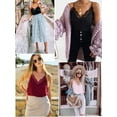 thumbnail image 7 of PULLIMORE Womens Sexy Cami Tank Top V Neck Lace Camisoles Summer Tops Casual Loose Spaghetti Strap Shirt Blouse（S, Wine Red), 7 of 7