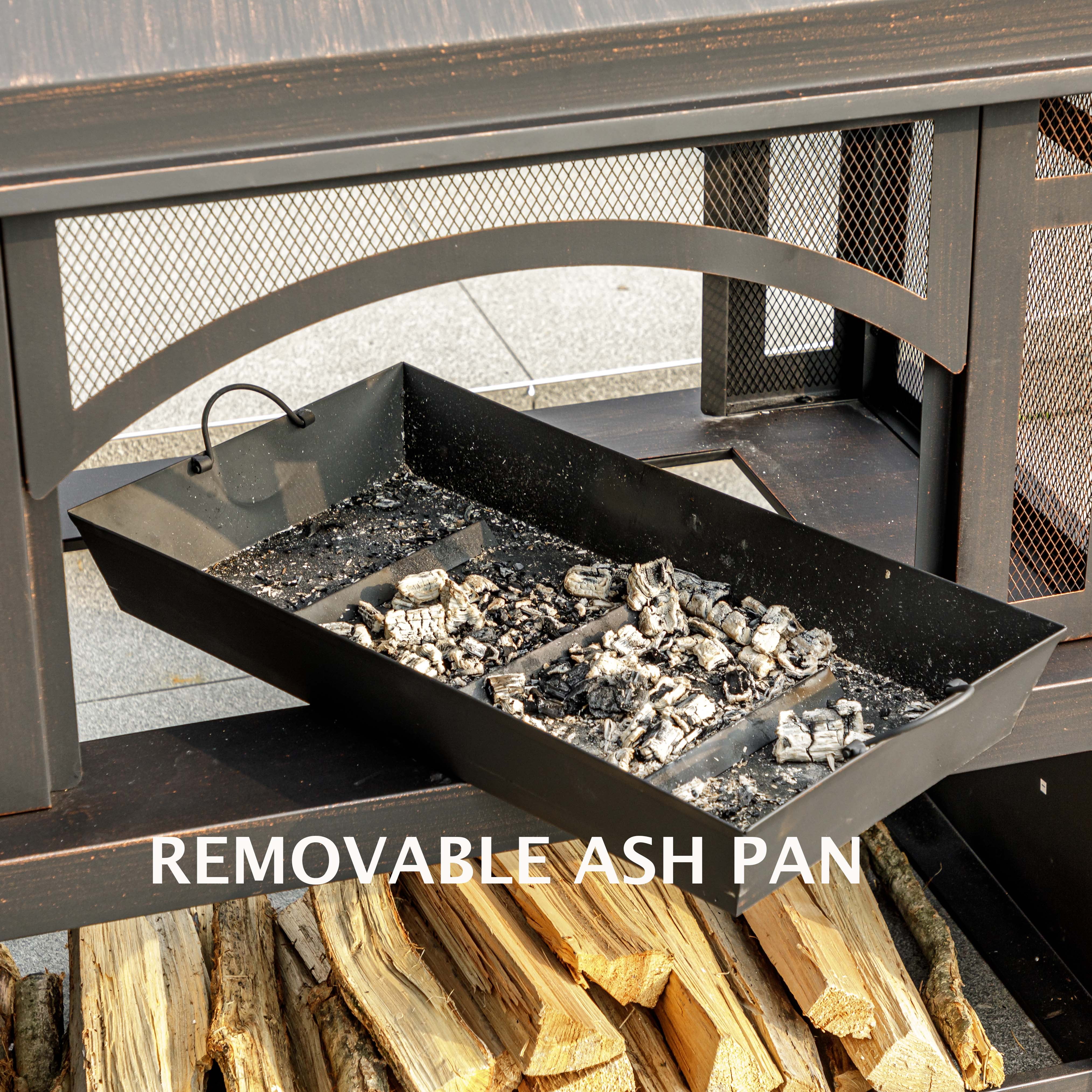 MistMo Outdoor Wood Burning Fire Pit, Garden Fireplace for Bonfire
