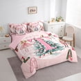 thumbnail image 3 of Homewish Initial T Letter Twin Bedding Sets 7-Piece for Kids, Cartoon Princess Elf Bedding Comforter Set, Pink Xmas Buffalo Plaid Reversible Sheet Sets, Luxury Bedroom Decor, 3 of 7