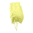thumbnail image 6 of MIXUE Womens Skirts Solid Color Summer Spicy Sexy Pleated Side Drawstring Half Mini Skirt Activewear,Yellow,S, 6 of 8