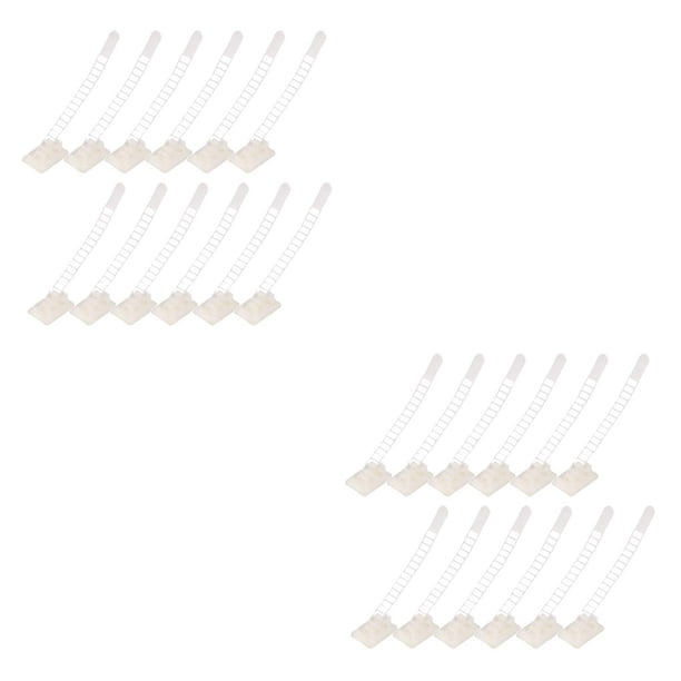 Toystoory 100 piezas de bridas para cables, organizador de cables para montaje en pared, sujetadores de alambre para encimera Blanco 2Conjunto