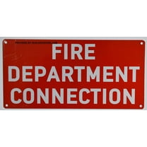 FIRE Department Connection Sign (Aluminium Reflective, RED 6X12)