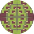 thumbnail image 1 of Ahgly Company Tapis d'Intérieur Rond Lavable en Machine Vert Pistache Transitionnel, 3 Pieds Rond, 1 of 7