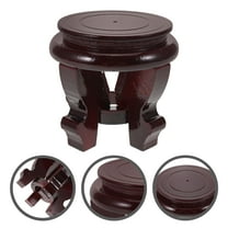 WASHWEPE 1Set Wood Planter Stands Indoor Simple Design Round Vase Display Stool 8in Diameter