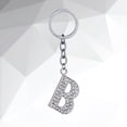 thumbnail image 4 of Miangastore Simple Stylish Letter Key Chain Metal Rhinestones Key Ring Alphabet Keychain Bag Pendant Charm Birthday Gift (Letter B), 4 of 8