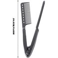 thumbnail image 4 of Paquete de 2 peines alisadores de cabello en forma de V, antiencrespamiento, cepillos de peinado profesionales con mango ergonómico, color negro y blanco., 4 of 5