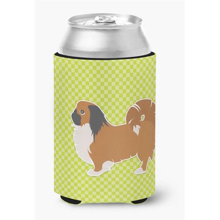 

Pekingese Checkerboard Green Can or Bottle Hugger