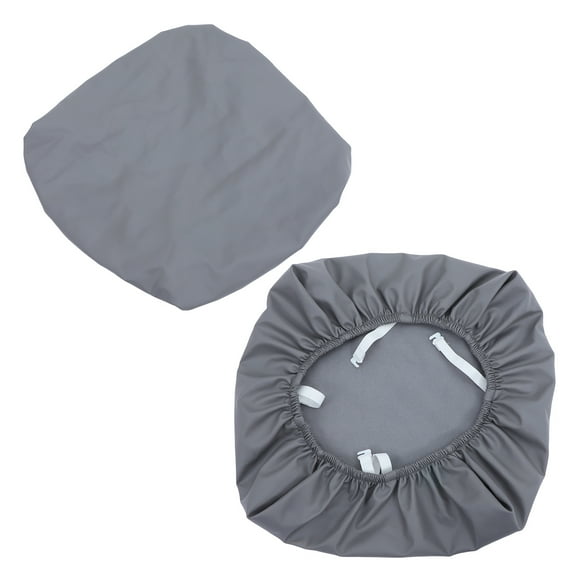 FUEENIRVA Grey PU Dining Chair Cover Protector Set of 2, and Easy to Clean