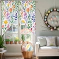 thumbnail image 5 of Watercolor Leaf Floral Swag Kitchen Curtain Valances, Colorful Leaves Rod Pocket Curtains Window Treatment Decor Valances for Bedroom Bathroom, 2 Panels 36 x 36 Inch, 5 of 9