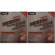 Nicorette Rugby Regular Coated Nicotine Polacrilex Nicotine Gums Twin Pack with Free Audio CD, 4mg Fruit 200 Count