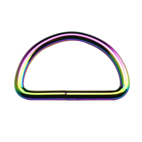 Wuuycoky 1.5" Inner Diameter Rainbow D Rings Buckles D-ring Non-welded For Webbing Strapping Pack of 10