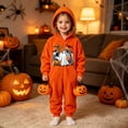 thumbnail image 2 of Grblisyd Kids Soft Flannel Onesie Sleepwear Hooded Full Body Halloween Sleep Jumpsuit Cute Ghost Print Loungewear for Boys Girls, 2 of 7