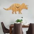 thumbnail image 3 of Wooden Dinosaur Shape Wall clock for kitchen Numeral Battery Operated kids children room Classroom Nursery Hotel Clocks Wall Decoration Triceratops Sunnimix Reloj de pared, 3 of 8