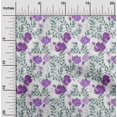 thumbnail image 1 of oneOone Viscose Chiffon Purple Fabric Flower & Leaves Watercolor Quilting Supplies Print Sewing Fabric By The Yard 42 Inch Wide, 1 of 4