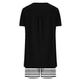 thumbnail image 5 of XuJwPNcy Two Piece Pajama Outfits for Women Short Sleeve Round Neck Button up Sleep Shirts with Striped Shorts Pjs Sets, 5 of 6