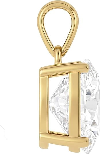 14K Solid Yellow Gold Lab Grown Moissanite Oval Cut Solitaire Pendant | Dangle Bail | 9x7mm 2.0 CTW | 16–18” Adjustable Box Link Chain| Fine Jewelry Luxury Gift | Birthday, Anniversary, Mothers Day
