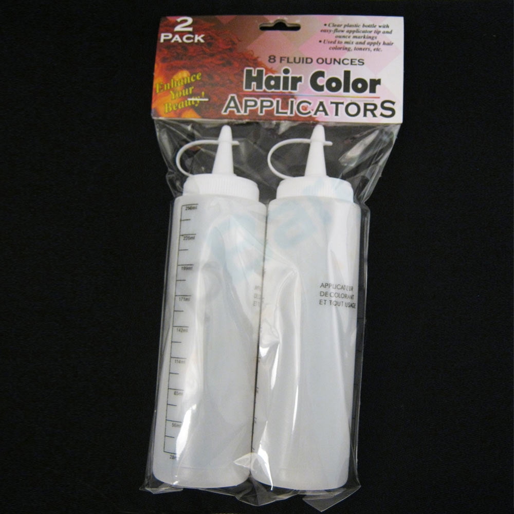 2 Hair Color Applicator Bottles 8 Oz Fluid Mix Coloring Toners Cosmetic