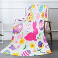 thumbnail image 2 of Amarainy Easter Bunny And Eggs Flannel Blanket For Winter Gift Home Sofa Bed Decoration 50x60 inch, 2 of 5