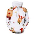 thumbnail image 2 of Little Boys Girls Kids Hooded Unisex Sweatshirt 3D Christmas Reindeer Printed Pullover Hoodie For Girls Boys With Pocket Size 9-10T, 2 of 3