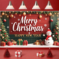 thumbnail image 4 of Colorful Design Merry Christmas Banner Festive Theme Holiday Decoration Snowman for Party Celebration Family Gathering Friends Reunion, 4 of 9