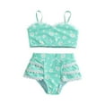 thumbnail image 2 of Fozruso Summer Toddler Girls Lace Dot Prints Ruffles Two Piece Swimwear Swimsuit Bikini Swimsuits Sets Sizes 4-5 Years, 2 of 6