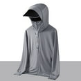 thumbnail image 2 of USNSM Men's Sun Protective Jacket Full Zip UPF 50+ UV Sun Protection Clothing Lightweight Long Sleeve Hoodie Sun Shirt Gray XL, 2 of 6