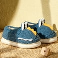 thumbnail image 2 of XIMIN Toddler Fuzzy Cute Animal Dinosaur Slippers Cute Soft Fleece Sherpa Cartoon Non Slip Indoor House Bedroom Shoes Kids Fall Winter Warm Slipper, 2 of 7